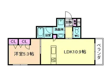 ROSE HOUSE(1LDK/3階)の間取り写真