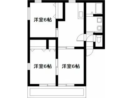 レトアKEI A棟(3DK/2階)の間取り写真