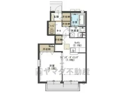 プチフルール Ⅴ(1LDK/1階)の間取り写真