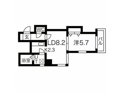 ブルーミン本郷(1LDK/5階)の間取り写真