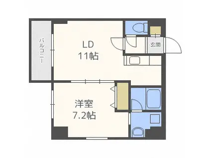 SEIRA豊平(1LDK/4階)の間取り写真