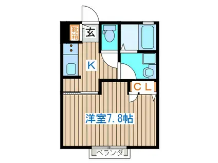 レジデンス井上(1K/1階)の間取り写真