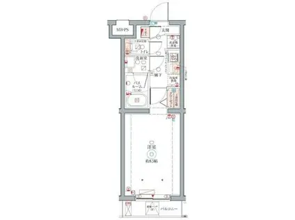 CREVISTA柴又(1K/1階)の間取り写真