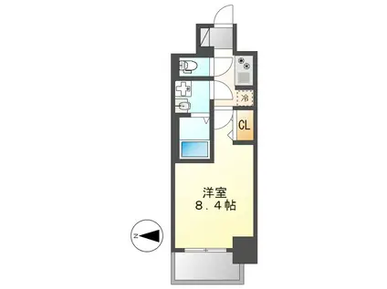 S-RESIDENCE山王(1K/4階)の間取り写真