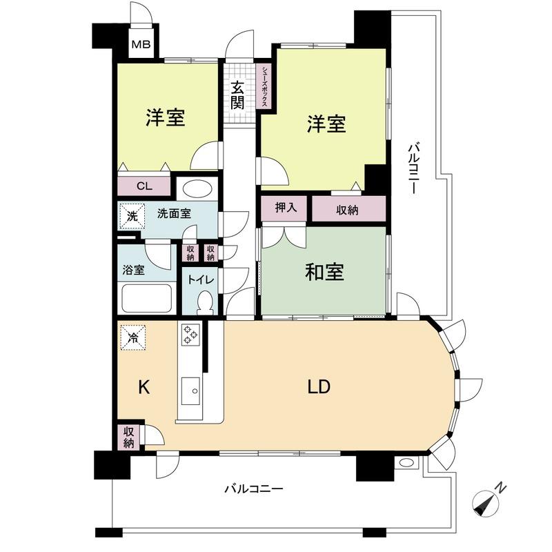 レジディア千里万博公園(3LDK/8階)の間取り写真