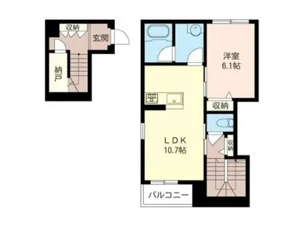 MEINE KATZE(1LDK/2階)の間取り写真