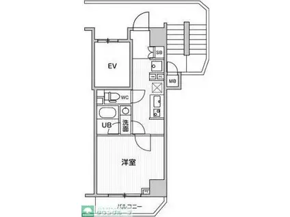 LUNIQ高島平(1K/8階)の間取り写真