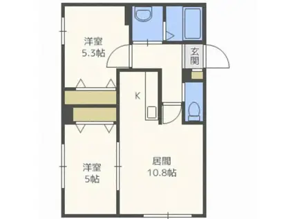 ビンゴファースト(2LDK/2階)の間取り写真