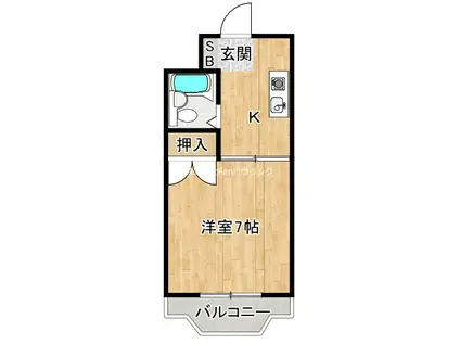 ピース・クラージュA(1K/6階)の間取り写真