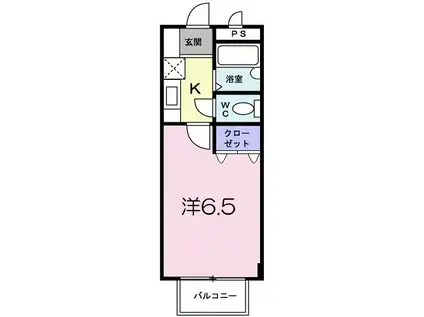 サンフラワー青江(1K/2階)の間取り写真