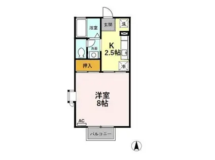 サントネージュ・アネックス(1K/1階)の間取り写真