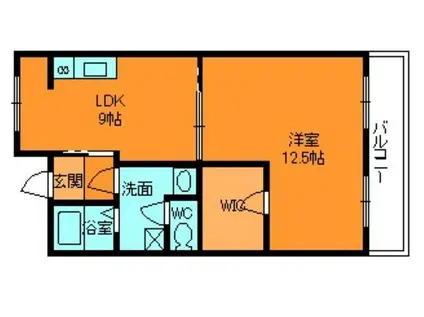 ソレアードリオン(1LDK/3階)の間取り写真