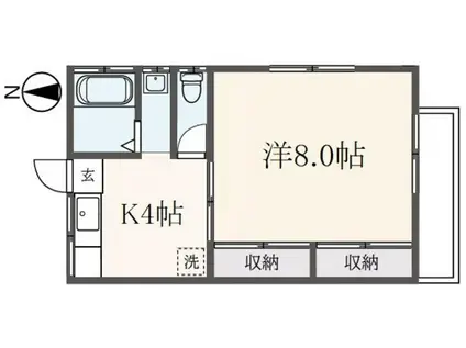 カーサユタカ(1K/2階)の間取り写真