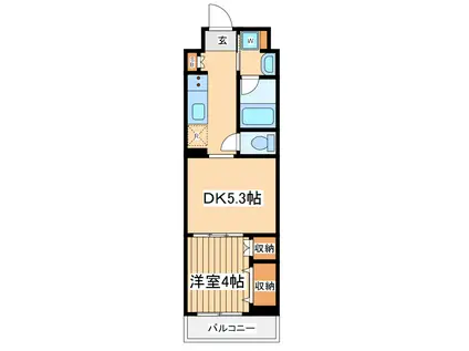 アクサス菊名エルアール(1DK/3階)の間取り写真