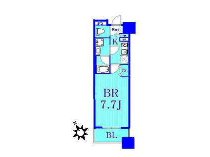 ガーラステーション横浜反町(1K/8階)の間取り写真