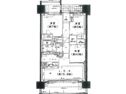 プラウド大阪同心(3LDK/11階)の間取り写真