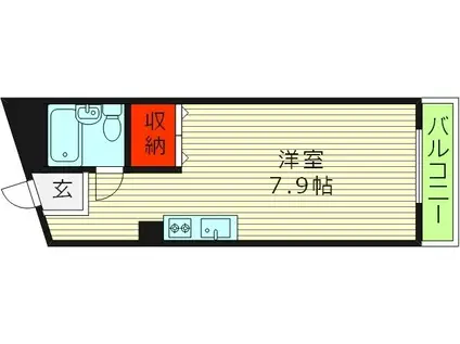 東邦ハイツ(ワンルーム/2階)の間取り写真