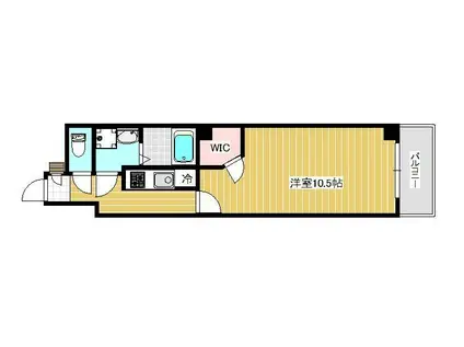 CIEL本町(1K/4階)の間取り写真