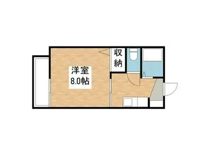 ウインドワード(1K/2階)の間取り写真