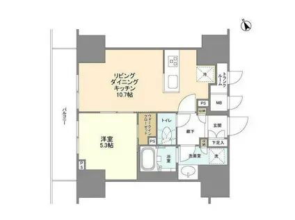 ブレス蔵前(1LDK/7階)の間取り写真