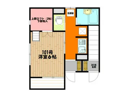 大嶋コーポ(1K/1階)の間取り写真