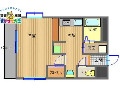 ルネスラブニール(1K/2階)の間取り写真