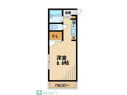 登戸アパートメント1号棟(ワンルーム/3階)の間取り写真