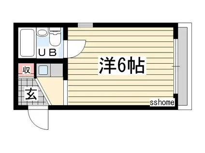 ダイドーメゾン六甲(ワンルーム/2階)の間取り写真