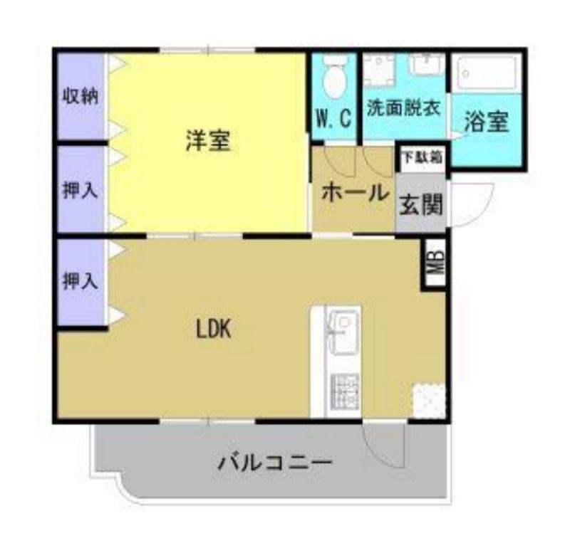 ラピスラズリ(1LDK/1階)の間取り写真
