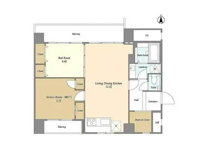 BELLEVIAGE KINSHICHO(2LDK/4階)の間取り写真