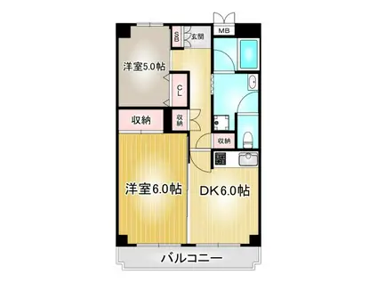 アーバンレジデンス吹上(2DK/2階)の間取り写真