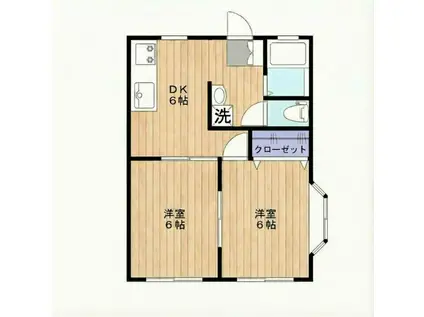 宮前平スターレジデンス第1(2DK/1階)の間取り写真