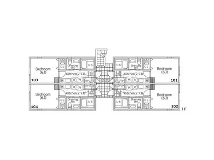 GRACE COURT MAKUHARI(1K/2階)の間取り写真