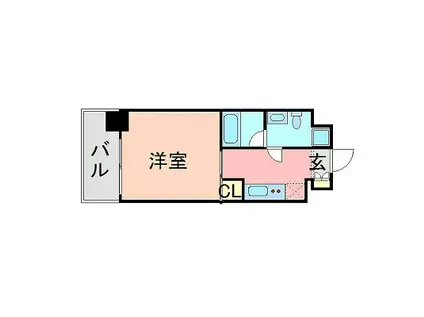 ラファセベルシード博多(1K/7階)の間取り写真