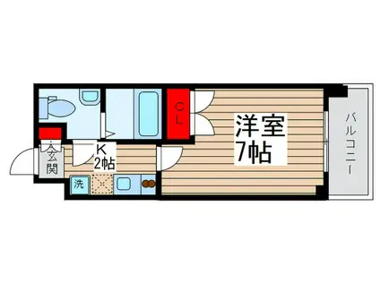 パークキューブ北松戸(1K/9階)の間取り写真