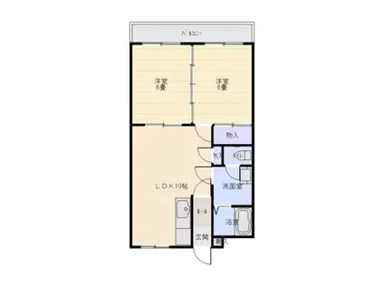 シティー富士見(2DK/3階)の間取り写真