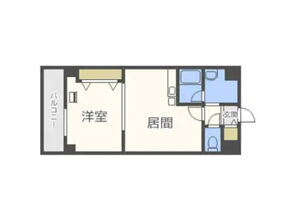 美工ビル(1LDK/8階)の間取り写真