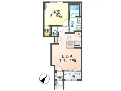 MAISON LA SOEUR (1LDK/1階)の間取り写真