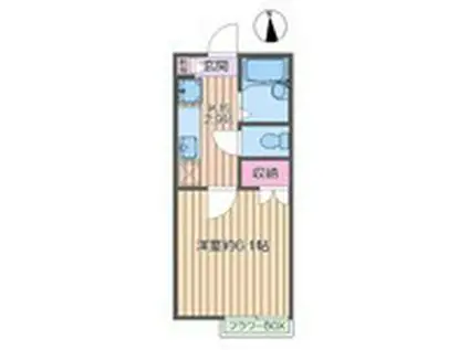 ウィステリア ガーデン(1K/2階)の間取り写真