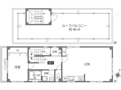 HIKARI.BLG(1LDK/3階)の間取り写真