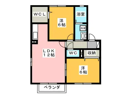 サンセール細江(2LDK/1階)の間取り写真