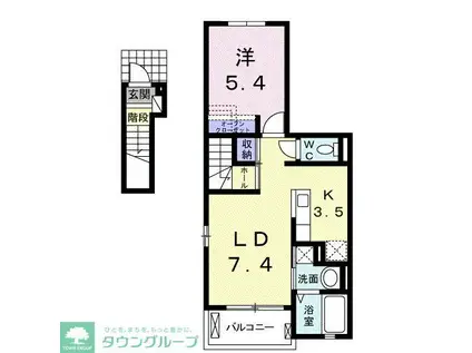 カーサ・クラシオン(1LDK/2階)の間取り写真