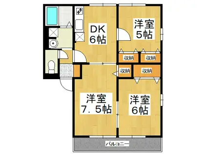 プラザSK II(3DK/1階)の間取り写真