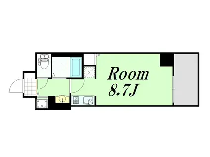 レジデンス福島II(1K/2階)の間取り写真