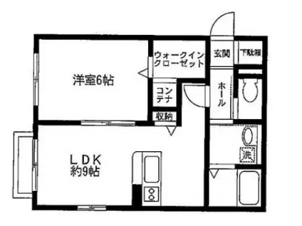 シャルマン月吉(1LDK/2階)の間取り写真