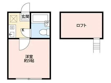 ハイネス柏(1K/1階)の間取り写真