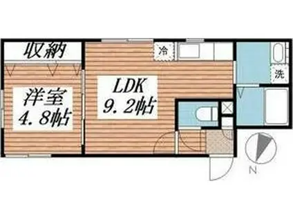 シャングリラ手稲(1LDK/1階)の間取り写真