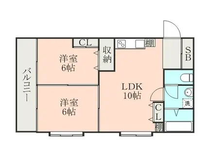 プレジデント727(2LDK/2階)の間取り写真