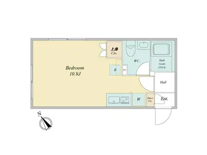 ラヴィエール清澄ガーデンテラス(ワンルーム/2階)の間取り写真