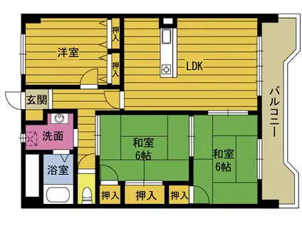 しんせいビル(3LDK/4階)の間取り写真